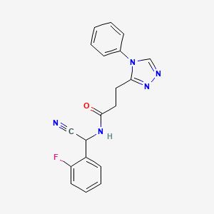 molecular formula C19H16FN5O B2951723 N-[Cyano-(2-fluorophenyl)methyl]-3-(4-phenyl-1,2,4-triazol-3-yl)propanamide CAS No. 1385432-21-2