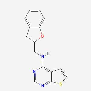 molecular formula C15H13N3OS B2951726 N-(2,3-dihydro-1-benzofuran-2-ylmethyl)thieno[2,3-d]pyrimidin-4-amine CAS No. 1178381-33-3