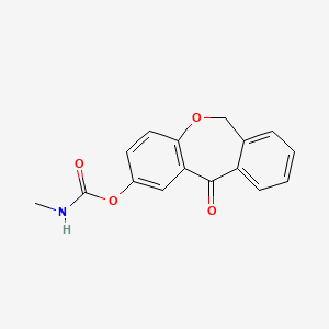 molecular formula C16H13NO4 B2951737 2-oxo-9-oxatricyclo[9.4.0.0^{3,8}]pentadeca-1(11),3(8),4,6,12,14-hexaen-5-yl N-methylcarbamate CAS No. 866156-24-3