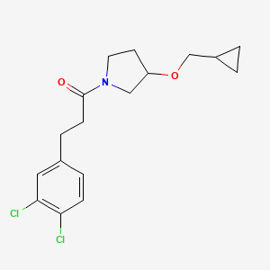 molecular formula C17H21Cl2NO2 B2951740 1-(3-(Cyclopropylmethoxy)pyrrolidin-1-yl)-3-(3,4-dichlorophenyl)propan-1-one CAS No. 2034342-72-6