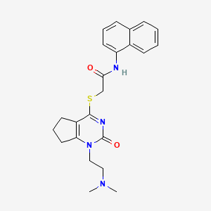molecular formula C23H26N4O2S B2951752 2-((1-(2-(dimethylamino)ethyl)-2-oxo-2,5,6,7-tetrahydro-1H-cyclopenta[d]pyrimidin-4-yl)thio)-N-(naphthalen-1-yl)acetamide CAS No. 898445-42-6