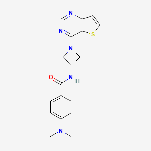 molecular formula C18H19N5OS B2951760 4-(Dimethylamino)-N-(1-thieno[3,2-d]pyrimidin-4-ylazetidin-3-yl)benzamide CAS No. 2415488-24-1