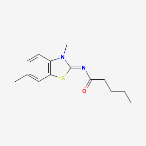 molecular formula C14H18N2OS B2951762 (E)-N-(3,6-dimethylbenzo[d]thiazol-2(3H)-ylidene)pentanamide CAS No. 391229-83-7