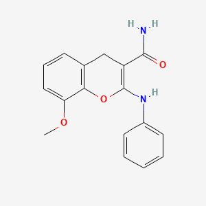 molecular formula C17H16N2O3 B2951769 2-anilino-8-methoxy-4H-chromene-3-carboxamide CAS No. 1260951-20-9