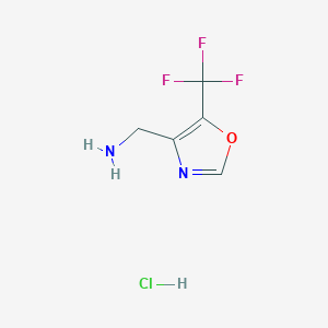 molecular formula C5H6ClF3N2O B2951825 [5-(三氟甲基)恶唑-4-基]甲胺盐酸盐 CAS No. 2260936-78-3