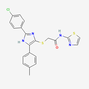 2-((2-(4-chlorophenyl)-5-(p-tolyl)-1H-imidazol-4-yl)thio)-N-(thiazol-2-yl)acetamide