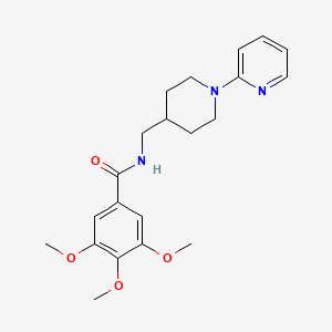 molecular formula C21H27N3O4 B2951842 3,4,5-trimethoxy-N-((1-(pyridin-2-yl)piperidin-4-yl)methyl)benzamide CAS No. 1234957-11-9
