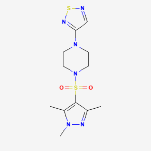 3-(4-((1,3,5-trimethyl-1H-pyrazol-4-yl)sulfonyl)piperazin-1-yl)-1,2,5-thiadiazole