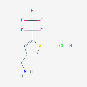[5-(1,1,2,2,2-Pentafluoroethyl)thiophen-3-yl]methanamine;hydrochloride
