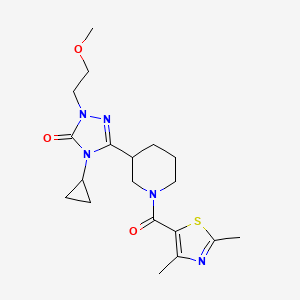 molecular formula C19H27N5O3S B2951900 4-cyclopropyl-3-(1-(2,4-dimethylthiazole-5-carbonyl)piperidin-3-yl)-1-(2-methoxyethyl)-1H-1,2,4-triazol-5(4H)-one CAS No. 2176070-15-6