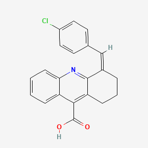 molecular formula C21H16ClNO2 B2951901 4-[(4-Chlorophenyl)methylidene]-1,2,3,4-tetrahydroacridine-9-carboxylic acid CAS No. 379728-21-9