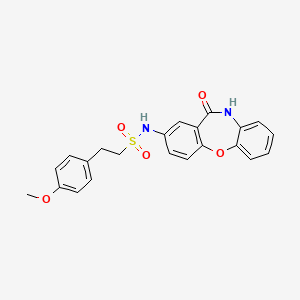 molecular formula C22H20N2O5S B2951909 2-(4-methoxyphenyl)-N-(11-oxo-10,11-dihydrodibenzo[b,f][1,4]oxazepin-2-yl)ethanesulfonamide CAS No. 922137-90-4