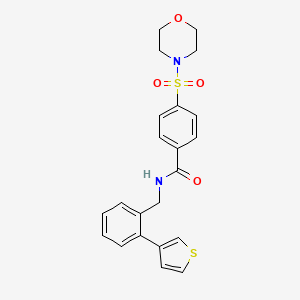 molecular formula C22H22N2O4S2 B2951915 4-(morpholinosulfonyl)-N-(2-(thiophen-3-yl)benzyl)benzamide CAS No. 1797713-49-5