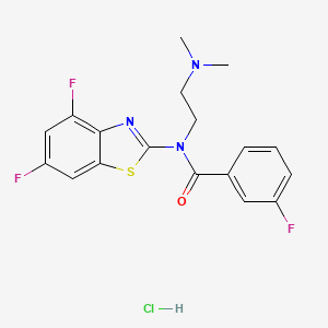 molecular formula C18H17ClF3N3OS B2951916 N-(4,6-difluorobenzo[d]thiazol-2-yl)-N-(2-(dimethylamino)ethyl)-3-fluorobenzamide hydrochloride CAS No. 1321716-27-1