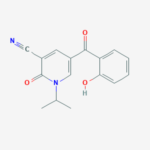 molecular formula C16H14N2O3 B2951917 5-(2-Hydroxybenzoyl)-2-oxo-1-(propan-2-yl)-1,2-dihydropyridine-3-carbonitrile CAS No. 730950-26-2