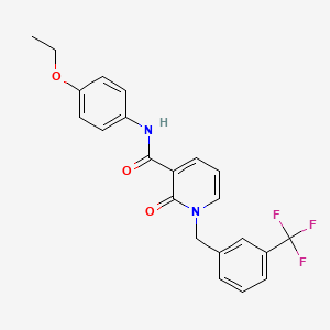 molecular formula C22H19F3N2O3 B2951921 N-(4-ethoxyphenyl)-2-oxo-1-(3-(trifluoromethyl)benzyl)-1,2-dihydropyridine-3-carboxamide CAS No. 946221-46-1