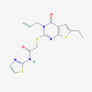 2-[(3-allyl-6-ethyl-4-oxo-3,4-dihydrothieno[2,3-d]pyrimidin-2-yl)thio]-N-(1,3-thiazol-2-yl)acetamide