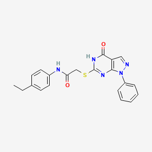 molecular formula C21H19N5O2S B2951957 N-(4-ethylphenyl)-2-({4-oxo-1-phenyl-1H,4H,5H-pyrazolo[3,4-d]pyrimidin-6-yl}sulfanyl)acetamide CAS No. 946354-02-5