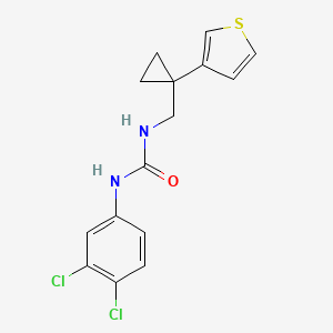 molecular formula C15H14Cl2N2OS B2951965 1-(3,4-Dichlorophenyl)-3-[(1-thiophen-3-ylcyclopropyl)methyl]urea CAS No. 2415633-60-0