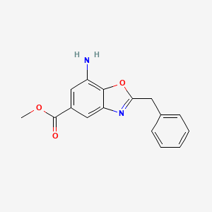 molecular formula C16H14N2O3 B2951968 Methyl 7-amino-2-benzyl-1,3-benzoxazole-5-carboxylate CAS No. 890092-28-1