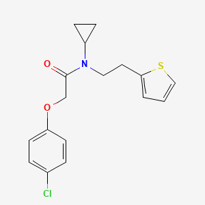molecular formula C17H18ClNO2S B2951969 2-(4-chlorophenoxy)-N-cyclopropyl-N-(2-(thiophen-2-yl)ethyl)acetamide CAS No. 1396883-39-8