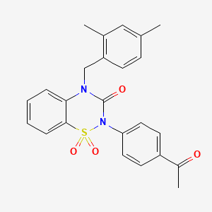 molecular formula C24H22N2O4S B2951972 2-(4-acetylphenyl)-4-(2,4-dimethylbenzyl)-2H-1,2,4-benzothiadiazin-3(4H)-one 1,1-dioxide CAS No. 895640-99-0