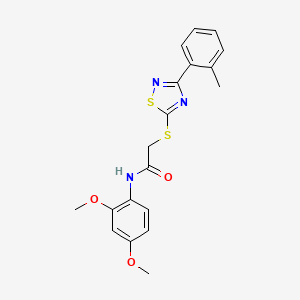 molecular formula C19H19N3O3S2 B2951978 N-(2,4-dimethoxyphenyl)-2-((3-(o-tolyl)-1,2,4-thiadiazol-5-yl)thio)acetamide CAS No. 864918-65-0