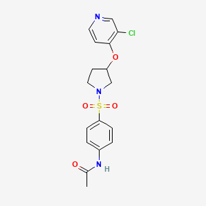 molecular formula C17H18ClN3O4S B2951980 N-(4-((3-((3-chloropyridin-4-yl)oxy)pyrrolidin-1-yl)sulfonyl)phenyl)acetamide CAS No. 2034393-48-9