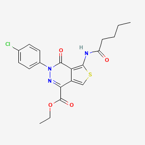 Ethyl 3-(4-chlorophenyl)-4-oxo-5-(pentanoylamino)thieno[3,4-d]pyridazine-1-carboxylate