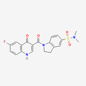 molecular formula C20H18FN3O4S B2951989 1-(6-fluoro-4-hydroxyquinoline-3-carbonyl)-N,N-dimethylindoline-5-sulfonamide CAS No. 951954-34-0