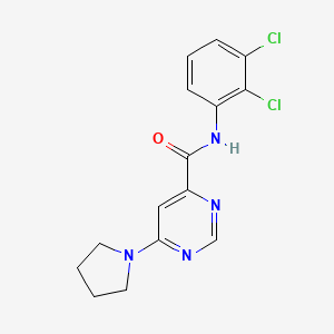 molecular formula C15H14Cl2N4O B2951996 N-(2,3-dichlorophenyl)-6-(pyrrolidin-1-yl)pyrimidine-4-carboxamide CAS No. 1905819-47-7