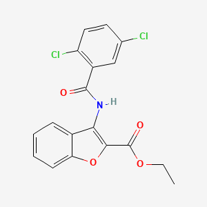 molecular formula C18H13Cl2NO4 B2952005 Ethyl 3-(2,5-dichlorobenzamido)benzofuran-2-carboxylate CAS No. 477500-69-9