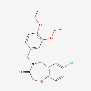 molecular formula C20H22ClNO4 B2952024 7-chloro-4-(3,4-diethoxybenzyl)-4,5-dihydro-1,4-benzoxazepin-3(2H)-one CAS No. 1326937-73-8