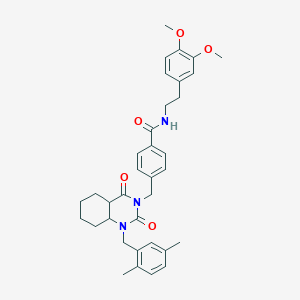 molecular formula C35H35N3O5 B2952027 N-[2-(3,4-dimethoxyphenyl)ethyl]-4-({1-[(2,5-dimethylphenyl)methyl]-2,4-dioxo-1,2,3,4-tetrahydroquinazolin-3-yl}methyl)benzamide CAS No. 899922-78-2