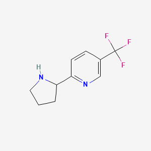 molecular formula C10H11F3N2 B2952032 2-Pyrrolidin-2-yl-5-(trifluoromethyl)pyridine CAS No. 1256787-20-8