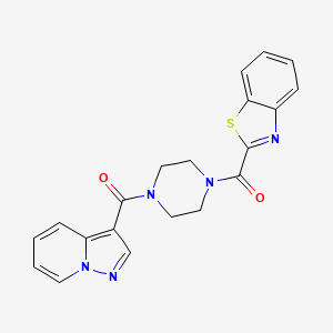 molecular formula C20H17N5O2S B2952034 Benzo[d]thiazol-2-yl(4-(pyrazolo[1,5-a]pyridine-3-carbonyl)piperazin-1-yl)methanone CAS No. 1396809-82-7