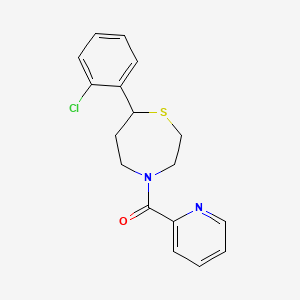 molecular formula C17H17ClN2OS B2952035 7-(2-chlorophenyl)-4-(pyridine-2-carbonyl)-1,4-thiazepane CAS No. 1797896-94-6