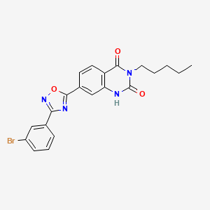 molecular formula C21H19BrN4O3 B2952042 7-(3-(3-bromophenyl)-1,2,4-oxadiazol-5-yl)-3-pentylquinazoline-2,4(1H,3H)-dione CAS No. 1207006-67-4