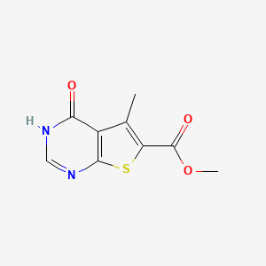 molecular formula C9H8N2O3S B2952044 Methyl 5-methyl-4-oxo-3,4-dihydrothieno[2,3-d]pyrimidine-6-carboxylate CAS No. 457911-10-3