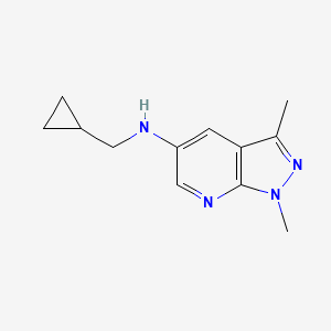molecular formula C12H16N4 B2952048 N-(cyclopropylmethyl)-1,3-dimethyl-1H-pyrazolo[3,4-b]pyridin-5-amine CAS No. 1157795-89-5