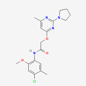 N-(4-chloro-2-methoxy-5-methylphenyl)-2-((6-methyl-2-(pyrrolidin-1-yl)pyrimidin-4-yl)oxy)acetamide