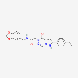 molecular formula C23H21N5O4 B2952061 N-[(2H-1,3-benzodioxol-5-yl)methyl]-2-[2-(4-ethylphenyl)-4-oxo-4H,5H-pyrazolo[1,5-d][1,2,4]triazin-5-yl]acetamide CAS No. 951570-39-1