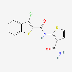 molecular formula C14H9ClN2O2S2 B2952064 N-(3-carbamoylthiophen-2-yl)-3-chloro-1-benzothiophene-2-carboxamide CAS No. 785799-34-0