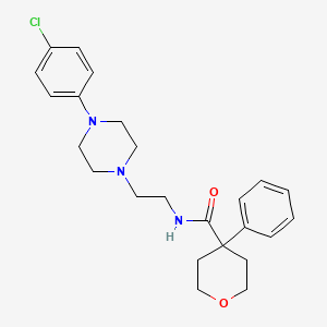 N-(2-(4-(4-chlorophenyl)piperazin-1-yl)ethyl)-4-phenyltetrahydro-2H-pyran-4-carboxamide