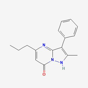 molecular formula C16H17N3O B2952080 2-Methyl-3-phenyl-5-propylpyrazolo[1,5-a]pyrimidin-7-ol CAS No. 879577-69-2
