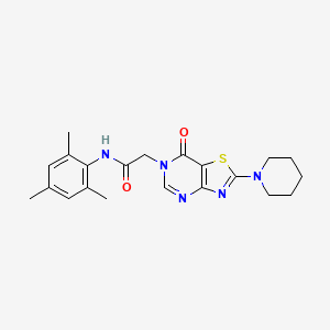 2-[7-oxo-2-(piperidin-1-yl)[1,3]thiazolo[4,5-d]pyrimidin-6(7H)-yl]-N-(2,4,6-trimethylphenyl)acetamide