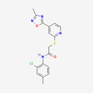 molecular formula C17H15ClN4O2S B2952117 N-(2-chloro-4-methylphenyl)-2-((4-(3-methyl-1,2,4-oxadiazol-5-yl)pyridin-2-yl)thio)acetamide CAS No. 1251605-39-6