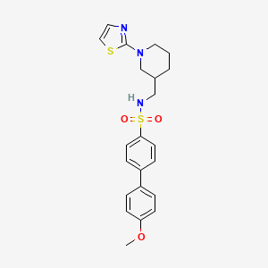 molecular formula C22H25N3O3S2 B2952123 4'-methoxy-N-((1-(thiazol-2-yl)piperidin-3-yl)methyl)-[1,1'-biphenyl]-4-sulfonamide CAS No. 1706151-58-7