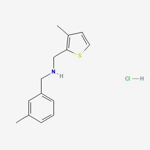 1-(3-Methylphenyl)-N-[(3-methylthiophen-2-yl)methyl]methanamine;hydrochloride