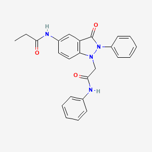 N-(3-oxo-1-(2-oxo-2-(phenylamino)ethyl)-2-phenyl-2,3-dihydro-1H-indazol-5-yl)propionamide